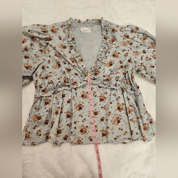 Tuckernuck Hyacinh House Rela Floral Ruffle Babydoll Blouse Size M - Picture 9 of 13